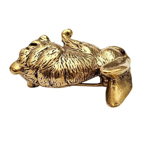 MMA Metropolitan Museum of Art  Rabbit Hare Brooch Gold Tone Pin, Signed - Picture 5 of 9